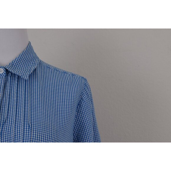 Vintage‎ Micro Plaid Long Sleeve Blouse - Picture 6 of 10